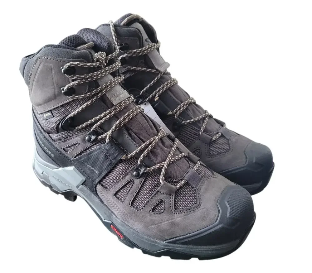 Salomon Quest 4 GTX Women's Hiking Boots, Magnet/Black/Sun Kiss, US 10.5
